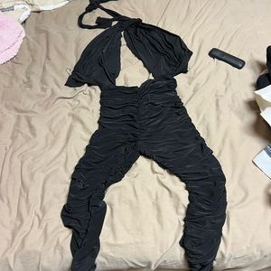 Black cut out jumpsuit